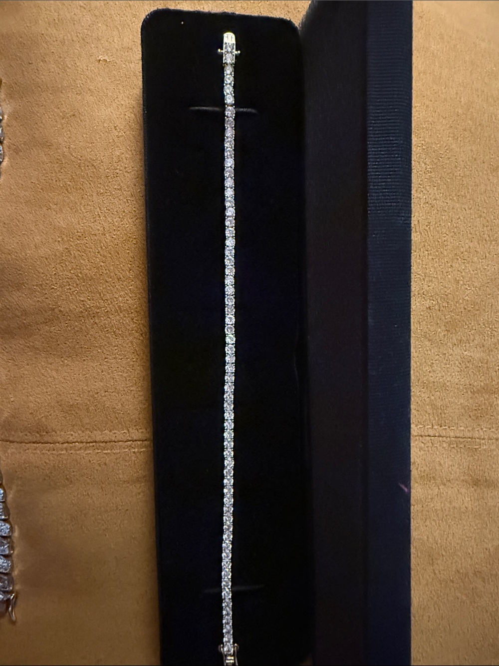 Tennis Bracelet with Clear Stones - gold tone